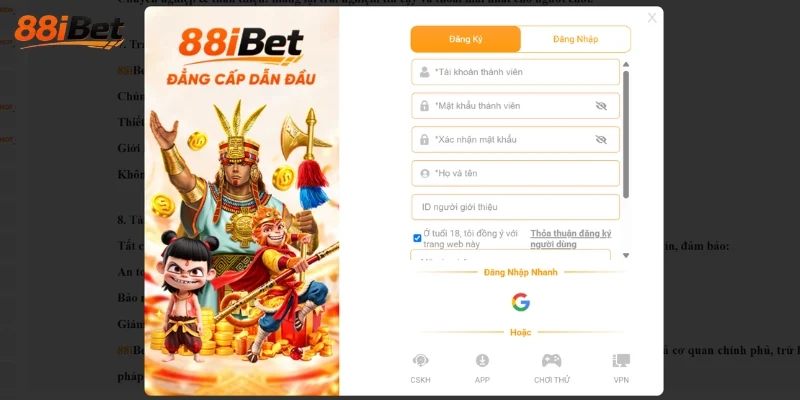 88ibet Hướng dẫn đăng ký 88ibet nhanh nhất